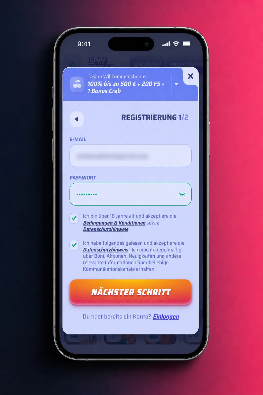 Spinrollz online registrieren in 5 Schritten