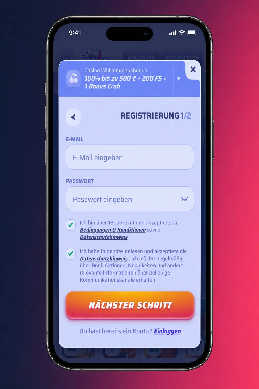 Bonus in Deutschland aktivieren