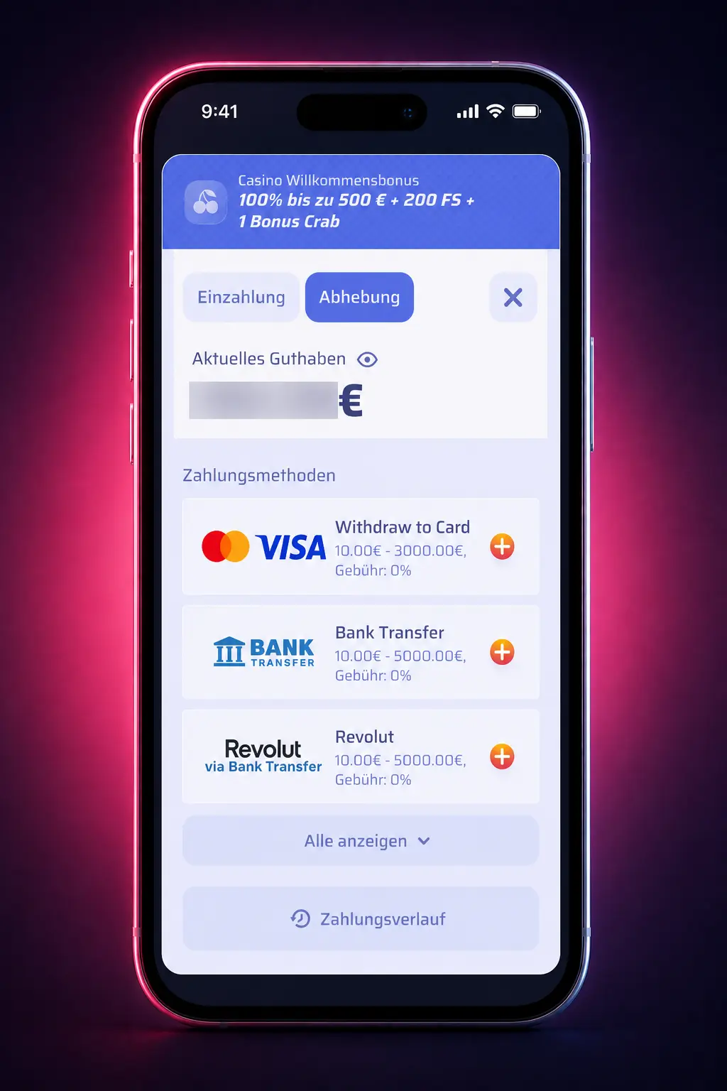 Geld bei Spinrollz auszahlen