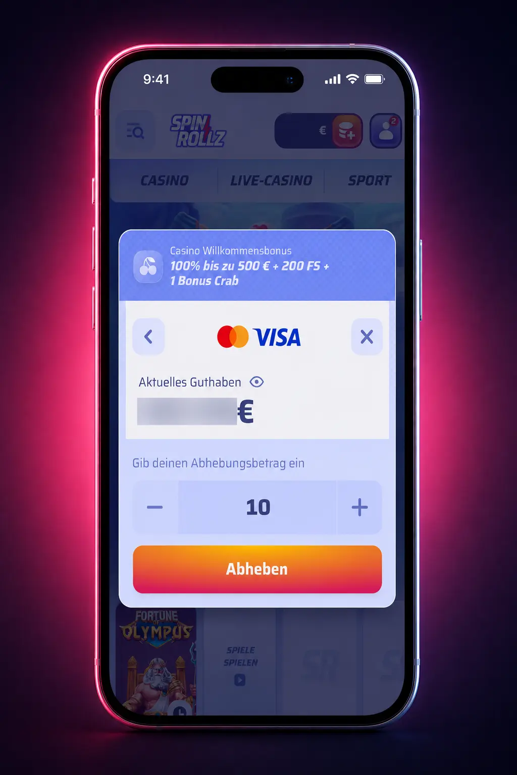 Geld bei Spinrollz auszahlen