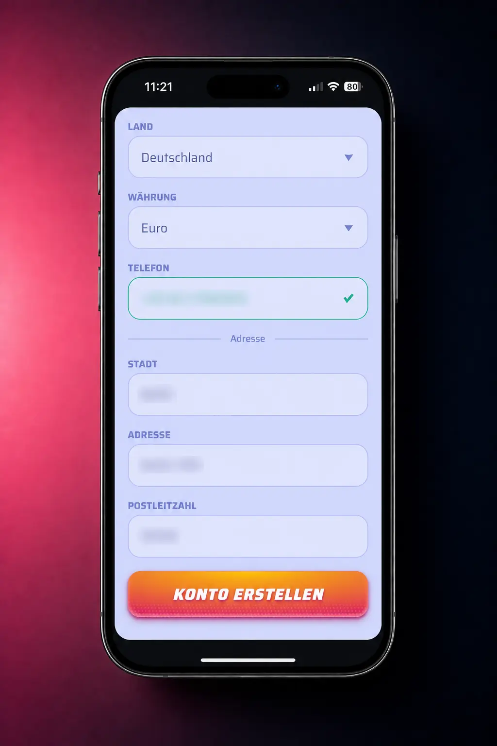 Registrierung in der Spinrollz Application
